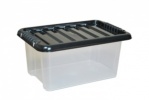 14 Litre Plastic Storage Boxes with Black Lids